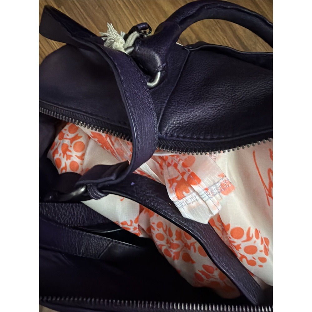 NWT We The Free People Baby Emerson MIDNIGHT ORCHID Leather Tote Bag Purple - Picture 9 of 11